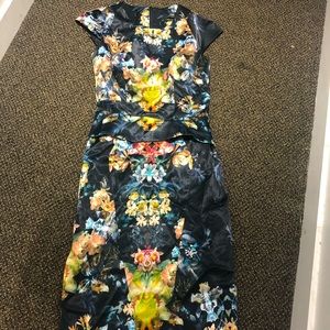 Satin floral dress